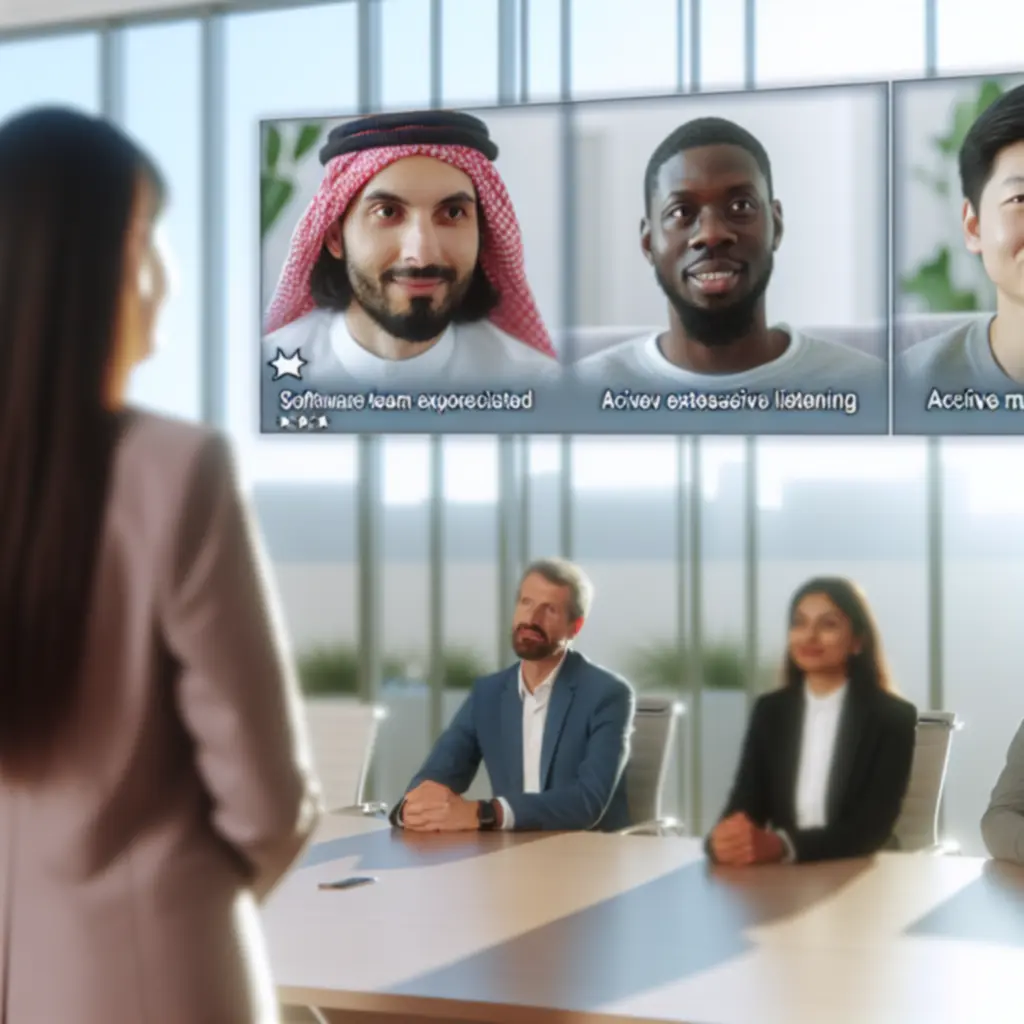 Clients and consultants discussing feedback around a table